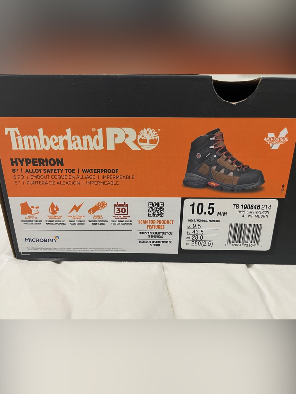 Timberland PRO Hyperion Work Boots Brown and Black 10.5